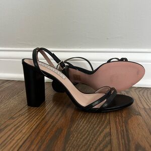Black Patent Slingback Heels with Block Heel